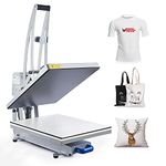 CREWORKS Heat Press Machine with Slide Out Base, 40x50cm(16x20Inch) Auto Open Heat Press, Digital Clam Heat Press for T Shirts Bags Mouse Pads, Home Heat Transfer Machine for Gifts Charity Business