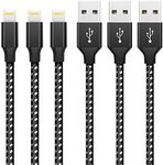 Ankoda iPhone Charger Cable Lightning Cable 3Pack 3FT/1M Nylon Braided Fast Charging & Sync iPhone Wire Compatible with iPhone13 12 11 Pro Max XS XR X 8 7 6 Plus 5 5S