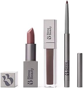 Rinna Beauty Icon Lip Kit - Sasha- All-in-one Lip Kit Includes Lipstick, Lip Gloss, Lip Liner - DEEP WINE look - Vegan, Long-lasting, Anti-aging & Moisturizing, Cruelty-Free - 1 each