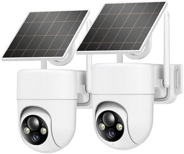 Oculview 2K Solar Security Cameras Wireless Outdoor, 2PCS Outdoor Camera Wireless with 360° View, Cameras for Home Security with Color Night Vision/2-Way Audio, 2.4GHz Wi-Fi Only