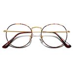 SOJOS Blue Light Blocking Lens Round Golden Women's Eyewear Frames