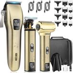 Misuke Professional Hair Clippers for Men,Waterproof Zero Gap T-Blade Beard Hair Trimmer,Metal Body Electric Shavers for Men,Mens Shaver Hair Cutting Machine,Cordless Mens Grooming Kit