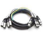 Seismic Audio - 4 Channel XLR Snake Cable - 10 Feet Long - Pro Audio Snake for Live Live, Recording, Studios, and Gigs - Patch, Amp, Mixer, Audio Interface 10'