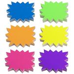 FACATH 300 Pieces Starburst Signs Fluorescent Signs Starburst Signs for Retail Price Tags Signs Sale Tags Signs for Retail Garage and Sale Supplies Price Tags Signs (6 Colors, 7.5 x 9.5 cm)