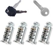 LHCDQSKCW 4 Pack Lock Cores Compatible with Thule Roof Racks Components, One-Key Lock Cylinders System Replacement for Car Racks System Accessories