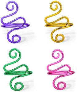 Vodolo 4PCS Crochet Ring,Adjustable Yarn Tension Ring for Crocheting Peacock Shape Knitting Loop Open Finger Ring for Mother Grandma Thanksgiving Presents Finger Yarn Guide Crochet Accessories