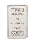 Bangalore Refinery 999 Purity 1 Gram Platinum Bar / Coin