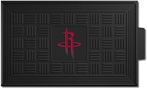 FANMATS 11410 Houston Rockets Heavy Duty Vinyl Medallion Outdoor Door Mat - 19.5in. x 31in.