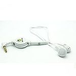 WHITE Retractable Stereo Headset Wi