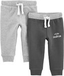 Simple Joys by Carter's Boys' 2-Pack Athletic Knit Jogger Pants, Light Heather Gray/Dark Gray, 12 Months