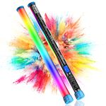 [2021 Upgraded] Large Handheld Light Wand, 2600 lumens RGB LED Video Light 360° Full Colors, 24.3" Tube Light for Photography Light Stick, CRI 98+, 2800K-10000K /Rechargeable Battery/LCD Display