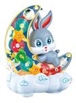 VGRASSP Gear Display Transparent Moon Rabbit Toy for Kids - 360 Degree Rotating Concept Moon Rabbit with 3D Flashing LED Lights and Music (Color as per Stock) (Moon Rabbit)