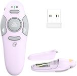 QUI Presentation Clicker Wireless Presenter Remote Clicker for PowerPoint Presentation Remote, PowerPoint Slide Advancer for Mac/Windows/Linux, Google Slide/PPT/Keynote, Purple