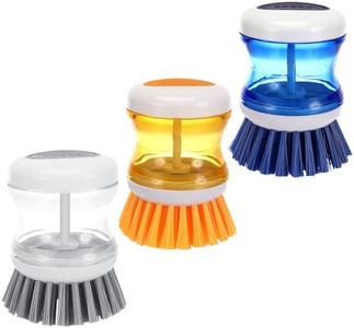 Brosse à Vaisselle avec Distributeur de Liquide, 2 Pièces Brosse Vaisselle avec Reservoir, Brosse Vaisselle, pour Nettoyer La Vaisselle, Les Casseroles, évier de Cuisine