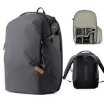 PGYTECH OneGo Lite Camera Backpack Water-Resistant DSLR/Mirrorless Bag for Sony/Canon/Fujifilm, Drone Backpack, Tripod Mount Travel & Weekend Photography Pack for 16" Laptop (Matte Black, 22L)