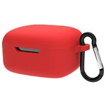 Geekria Silicone Case Cover Compatible with JBL Live PRO+ True Wireless Earbuds, Earphones Skin Cover, Protective Carrying Case with Keychain Hook, Charging Port Accessible (Red)