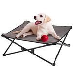 KingCamp Elevated Dog Bed Raised Dog Bed Dog Cot Outdoor Dog Bed Folding Dog Cat Pet Cot with Separate Washable Sleeping Mat Stable Durable Frame Breathable Mesh Camping Indoor(Medium)+Carrying Bag