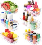 KICHLY Pack of 6 fridge organizers and storage for Freezer & Refrigerator Organizer, Pantry Organizer for Kitchen Storage & Organization Sets, Countertops, Clear Stackable Bins