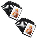 Magnetic Polaroid Picture Frame 2.5 * 3.5", Instax Mini Frame Photo Magnets, Min Photo Sleeve Pocket for Fridge, Wallet Size Picture Frame, Black-20 Pcs