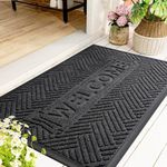 Mibao Door Mat Indoor Outdoor, Waterproof All-Season, All-Weather Doormat, Extra Durable Welcome Mat for Home Enrtance, Super Absorbent Door Mat for Entryway Outside Patio Porch, 29.5" x 17", Grey