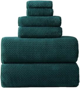 Akzpe 40x80 Inches Bath Sheets Towels for Adults Oversized Bath Towels Extra Large Luxury Super Soft Absorbent Quick Dry Microfiber (Dark Green,6PCS)