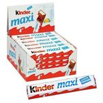 Kinder Maxi Deliciousness Came With a Fine Milk Chocolate Layer Embracing a Delicious Milky Filling 36 Bars 756g Individually Wrapped (Germany)