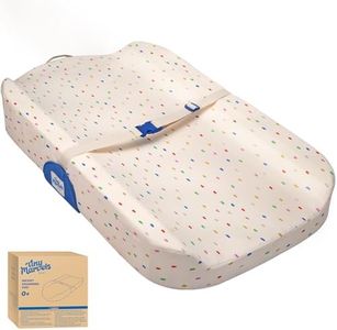 Tiny Marvels Baby Changing Pad, Changing Pad for Dresser with Non-Skid Bottom & Strap, Soft Washable Cover, Breathable Foam with Safe Contoured Shape Changing Table Pads, Standard Size