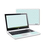 MightySkins Skin Compatible with Acer Chromebook R11 - Aqua Chevron | Protective, Durable, and Unique Vinyl Decal wrap Cover | Easy to Apply, Remove, and Change Styles | Made in The USA