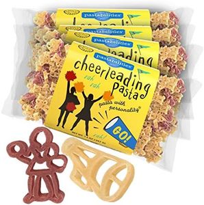 Pastabilities Fun Shaped Pasta for Kids - Cheerleading Shaped - Cheer and Megaphone Sport Theme, Non-GMO Natural Wheat Pasta, All-Natural, Kosher Certified, Made in the USA, (4 Pack, 14 Oz)