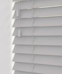 Grey Real Natural Wood Wooden Venetian Window Blind Matching String Finish 50mm Slats Home Office Bedroom 90cm Width x 120cm Drop