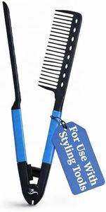 Herstyler Hair Straightening Comb - Straightener Comb for Flat Iron - Makes Styling Easy - Get Straight Hair in Minutes (Blue)