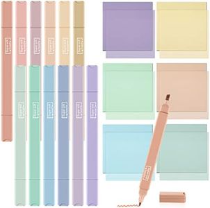 Yinder 12 Pcs Bible Highlighters 6 Pack Transparent Sticky Notes Bible Study Supplies Bible Journaling Aesthetic No Bleed Highlighters for Book Note Bible Pages No Bleed(Simple)