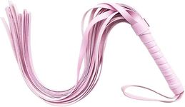 Pet World Synthetic Leather Flogger with Wooden Handle for Costume Dress Party and Games (Pink) (Pink)