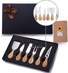 VOOADA 6pcs Cheese Knife Set,Stainless Steel Knives Cheese Slicers for Block Cheese,Cheese Board Accessories Charcuterie Accessories, Cheese Knife Slicer