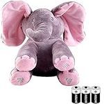 Dimple Kaia Baby Animated Stuffed Plush Singing Peek A Boo Elephant Interactive Musical for Toddlers with Moving Ears Feature, for Kids (with Batteries)