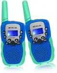 Retevis RT388 Walkie Talkies for Kids, Toys for 3-12 Year Old Boy Girl, Long Range 2 Way Radio 22 Channel with Backlit LCD Flashlight, Kids Gifts for Boys Girls Family Games Outdoor(Blue Green 1 Pair)