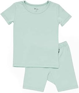 KYTE BABY, Short Sleeve Toddler Pajama Set, 97% Rayon made from Bamboo, 3% Spandex (8, Sage)