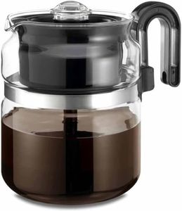 Café Brew Collection 8-Cup Glass Stovetop Percolator Coffee Pot - Borosilicate Glass Coffee Percolator - BPA Free - Dishwasher Safe - Brewing on Electric and Gas Ranges