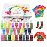 CraftLab Tie Dye Kit, 170 Pcs 26 Colours Fabric Dye Set for Children and Adults. DIY Tye Dye Kits for Kids, Fun Non-Toxic Clothing Dye with Multiple Tie Dye Techniques Leaflet | 26 Colours Kit