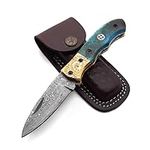 Dessi Handmade damascus steel blade folding knife. Blade length under 3 inches. Legal to carry.1644