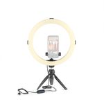 JOBY Beamo Ring Light 12" HandyPod Complete Mobile Kit, LED Selfie Ring Light with LED, Phone Tripod Stand with Ring Light, Including Mini Tripod for Phone Holder Bracket, Make Up Light, Up to 1kg