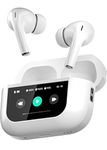 ONTRIP Screen TWS, ANC (32Db), Smart Touch Display True Wireless Buds, Type-C Fast Charging, Bv5.4, Find My in Ear Earbuds, 4 Mics Enc for Clear Calling, Transparency Mode, Eq Mode (White)