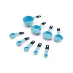 KitchenAid KE475OHAQA KA Classic Measuring Spoon and Cups Set, Plastic, Aqua Sky