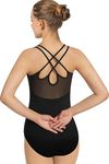 Mulnall Dance Leotard for Women Camisole Ballet Wear,Double Straps with Mesh Back,Chest Padded(23930-06-M)