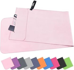Pameil Fitness Towel with Zip Bag, 120 x 50 cm, Gym Microfibre Towel, Compact & Quick Drying, Sports Towel, Gym, Travel Towel