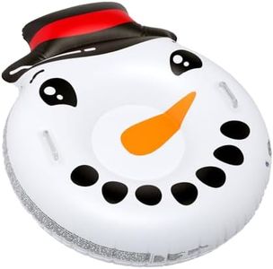 BigMouth Inc Large 48" Inflatable Snow Tube for Kids and Adults, Durable Winter Toy for Tubing & Sledding - Snowman Face