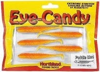 Northland Tackle Eye Candy Paddle Shad Floating 3.5" Soft Plastic Minnow Bait for Walleye Fishing, 5 Baits Per Pack, Sunrise