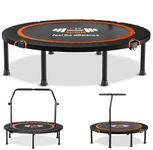 FK Sports Foldable Fitness Rebounder Trampoline, 40" Foldable Mini Trampoline, Round Mini Fitness Trampoline a indoor trampoline (40" without T bar Handle)