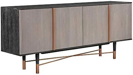 Armen Living LCTNBUBL Turin Rustic Oak Wood Sideboard Cabinet with Copper Accent