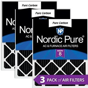 Nordic Pure Pleated Odor Reduction AC Furnace Air Filters, 3 Pack, 14x20x1